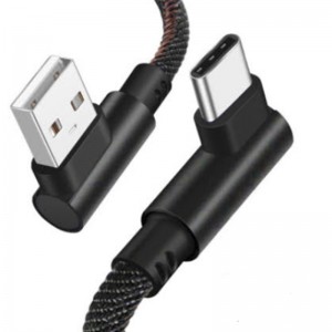 90 Degree Right Angle USB TO USB-C 2.0 Fast Data Sync Charging Cable (2M)