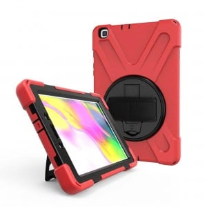 Tuff-Luv Armour Jack Rugged Case (includes Armstrap and Handstrap) for the Samsung Galaxy Tab A8 2021 10.5" (SM-X205/SM-X200) - Red