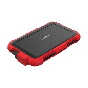 Orico 2.5″ SATA USB3.0 Type-A Shockproof HDD/SSD Enclosure – Black/Red