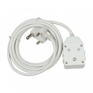 10A Extension Cord with Double Coupler - 3m