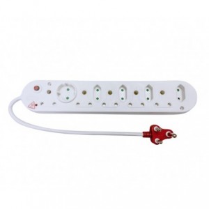 10-Way Multi Plug with Overload and Surge Protection (5X16+4X5A) - 50cm Power Cord