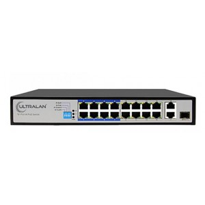 UltraLAN 16 Port 150W Fast Ethernet AI PoE Switch with 1 SFP &amp; 2 GE Uplink