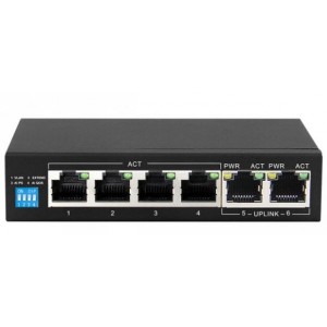 UltraLAN 4 Port 60W Fast Ethernet Switch with 4 AI PoE and 2 Uplink Ports