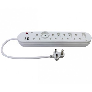 8-Way Multiplug with USB (4X16A+3X5A) - 50cm Power Cord