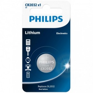 Philips CR2032 Lithium Button Battery 3V - 1 Pack