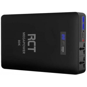 RCT MEGAPOWER S 80000mAh AC Power Bank 2 x 230V AC Outlet 2.4A USB Type A and 1 x 3A USB Type C with PD support