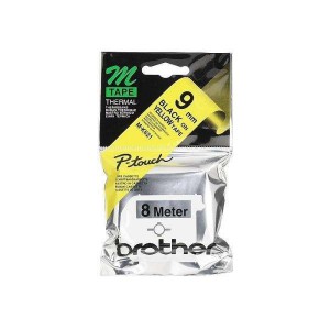 Non Laminated Tape Black On Yellow 8M X 9MM