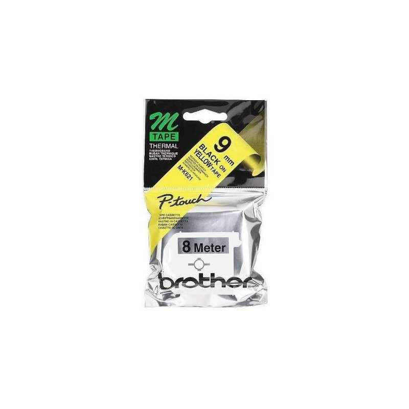 Non Laminated Tape Black On Yellow 8M X 9MM