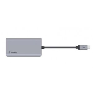 Belkin Connect USB-C 6-in-1 Multiport Adapter - Silver