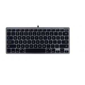 Macally Compact Space Gray USB Wired Keyboard for Mac and PC