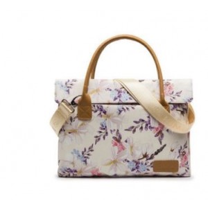 Tuff-luv Ladies Floral Waterproof Canvas Tote Laptop Bag 15.6" - Beige