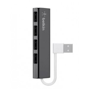 Belkin 4-Port Ultra-Slim Travel Hub - Black