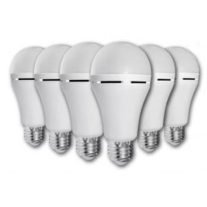 Elecstor E27 7W Rechargeable Bulb - Cool White - 6 Pack