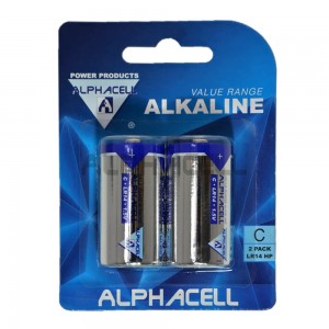 ALPHACELL C Alkaline Batteries LR14 2pc - CARDED