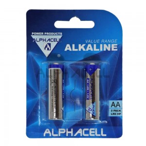 ALPHACELL AA Alkaline Batteries LR6 2pc - CARDED