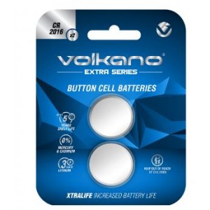 Volkano Extra Series CR2016 Pack of 2 Batteries