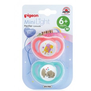 Pigeon - Mini Light Pacifier M 2PC (Girl)