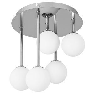 Bright Star Lighting - Polished Chrome Ceiling Fitting with White Glass Balls