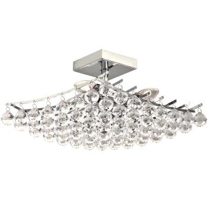 Bright Star Lighting - Polished Chrome Ceiling Fitting with Acrylic Crystals