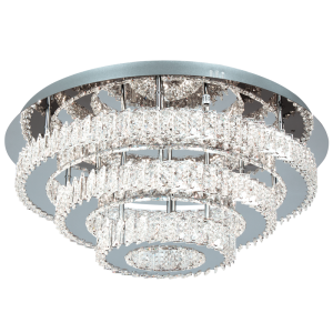 Bright Star Lighting - 56 Watt LED Stainless Steel Ceiling Fitting with K9 Crystals