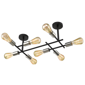 Bright Star Lighting - Black and Satin Chrome Ceiling Fitting