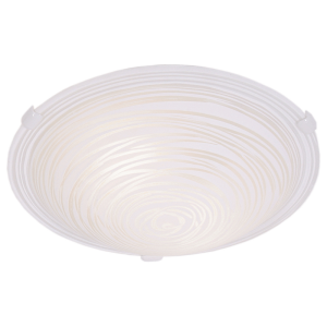Bright Star Lighting - Large Ceiling Fitting with Patterned White Glass and White Clips