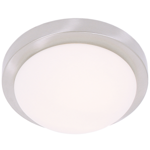 Bright Star Lighting - Satin Chrome Ceiling Fitting with White Glass - L