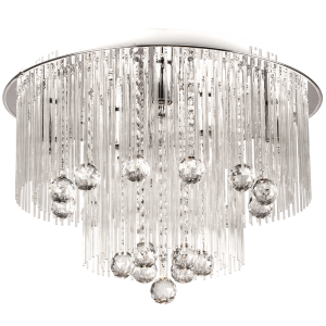 Bright Star Lighting - Ceiling Fitting with Glass Strands and Crystals