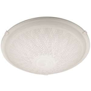 Bright Star Lighting - Ceiling Fitting with Patterned Alabaster Glass and White Clips - L