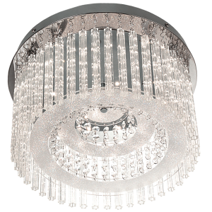 Bright Star Lighting - Round 18 Watt LED Ceiling Fitting with Glass Rods and Acrylic Crystals