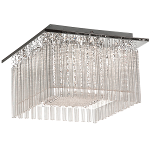 Bright Star Lighting - Square 21 Watt LED Ceiling Fitting with Glass Rods and Acrylic Crystals