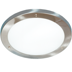 Bright Star Lighting - 410mm Satin Chrome Ceiling Fitting With Frosted Glass
