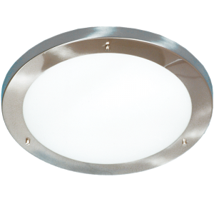Bright Star Lighting - 410mm Satin Chrome Ceiling Fitting With Frosted Glass