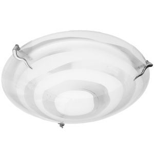 Bright Star Lighting - Opaque Glass Ceiling Fitting with Satin Chrome Skew Clips - L