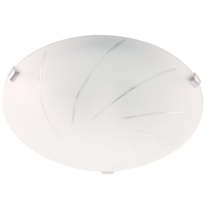 Bright Star Lighting - Ceiling Fitting with Circular Patterned Glass and Chrome Clips - L