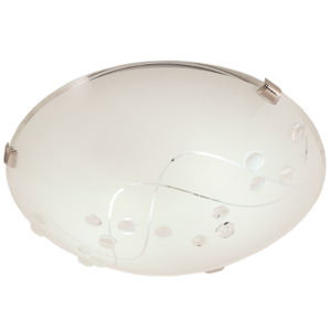 Bright Star Lighting - Ceiling Fitting with Patterned Frosted Glass and Clear Beads - L
