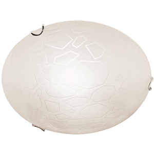 Bright Star Lighting - Frosted Pattern Ceiling Fitting with Polished Chrome Clips - L