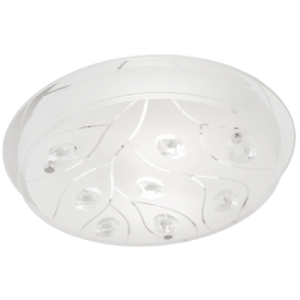 Bright Star Lighting - Polished Chrome Ceiling Fitting with Frosted Glass and Crystals - L