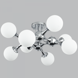 Bright Star Lighting - Polished Chrome Ceiling Fitting with White Glass Balls