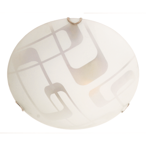Bright Star Lighting - Frosted Patterned Ceiling Fitting with Polished Chrome Clips - L
