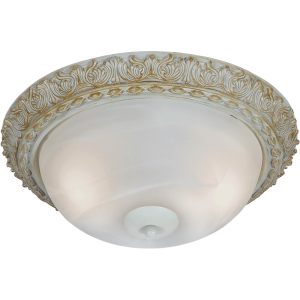 Bright Star Lighting - Fossil White Resin Base Ceiling Fitting with Alabaster Glass