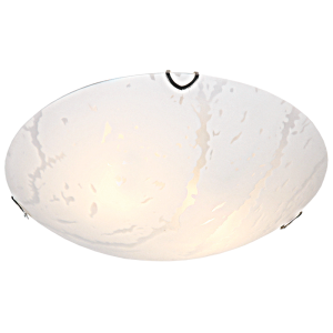 Bright Star Lighting - Frosted Cloudy Patterned Ceiling Fitting with Polished Chrome Clips - L