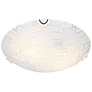 Bright Star Lighting - Frosted Checkered Patterned Ceiling Fitting with Polished Chrome Clips - L