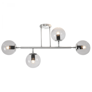 Bright Star Lighting - 4 Light Molecular Glass Ball Ceiling Fitting in Satin Chrome