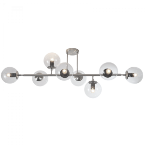Bright Star Lighting - 8 Light Molecular Glass Ball Ceiling Fitting in Satin Chrome