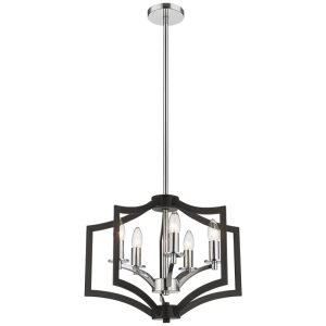 Bright Star Lighting - 4 Light Polished Chrome Chandelier with Adjustable Rods