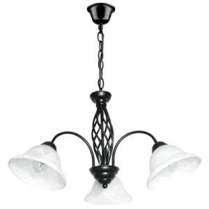 Bright Star Lighting - Metal Chandelier with Alabaster Glass 3 Lights - 