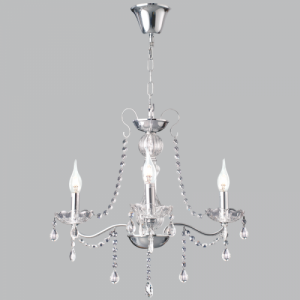 Bright Star Lighting - 3 Light Polished Chrome Chandelier with Crystals