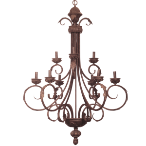 Bright Star Lighting - 2 Tier Metal and Resin Chandelier - 