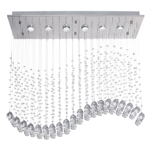 Bright Star Lighting - Small Stainless Steel Drop Tier Crystal Pendant